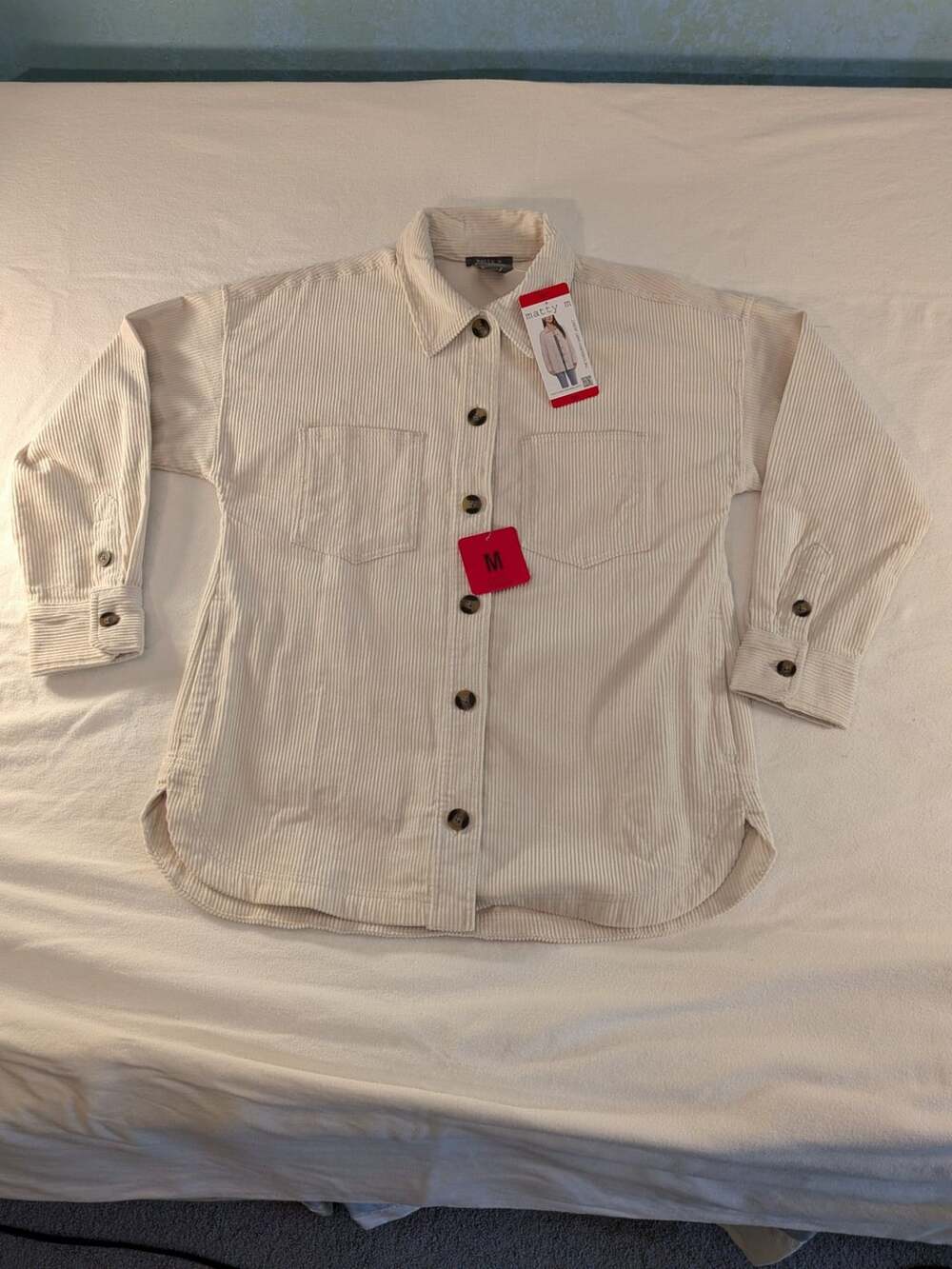 matty m Corduroy Boyfriend Shirt Jacket Size M